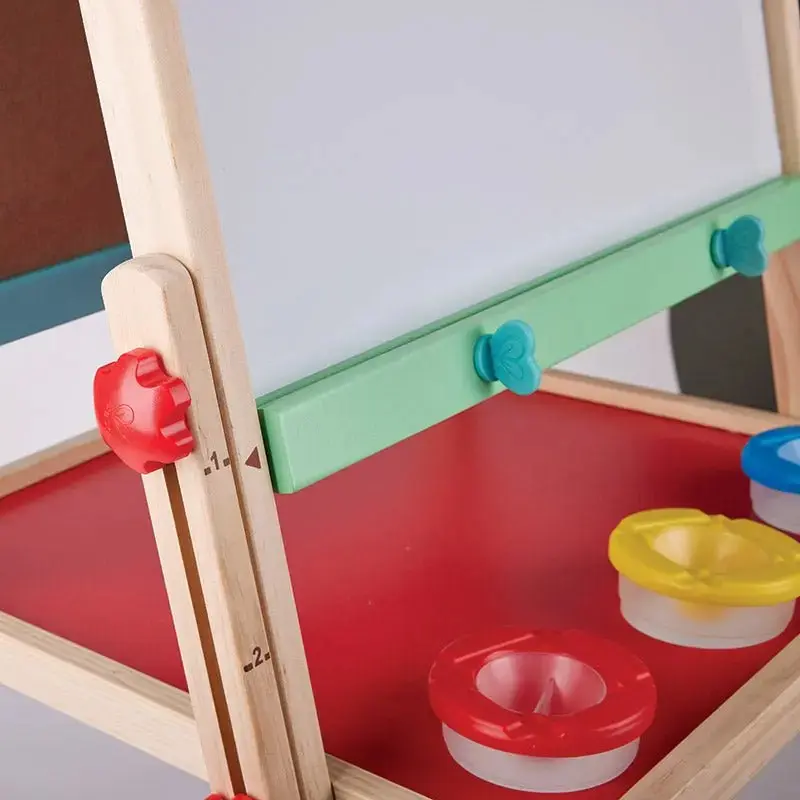 Hape All-in-One Wooden Kid's Art Easel with Paper Roll and Accessories - Image 3
