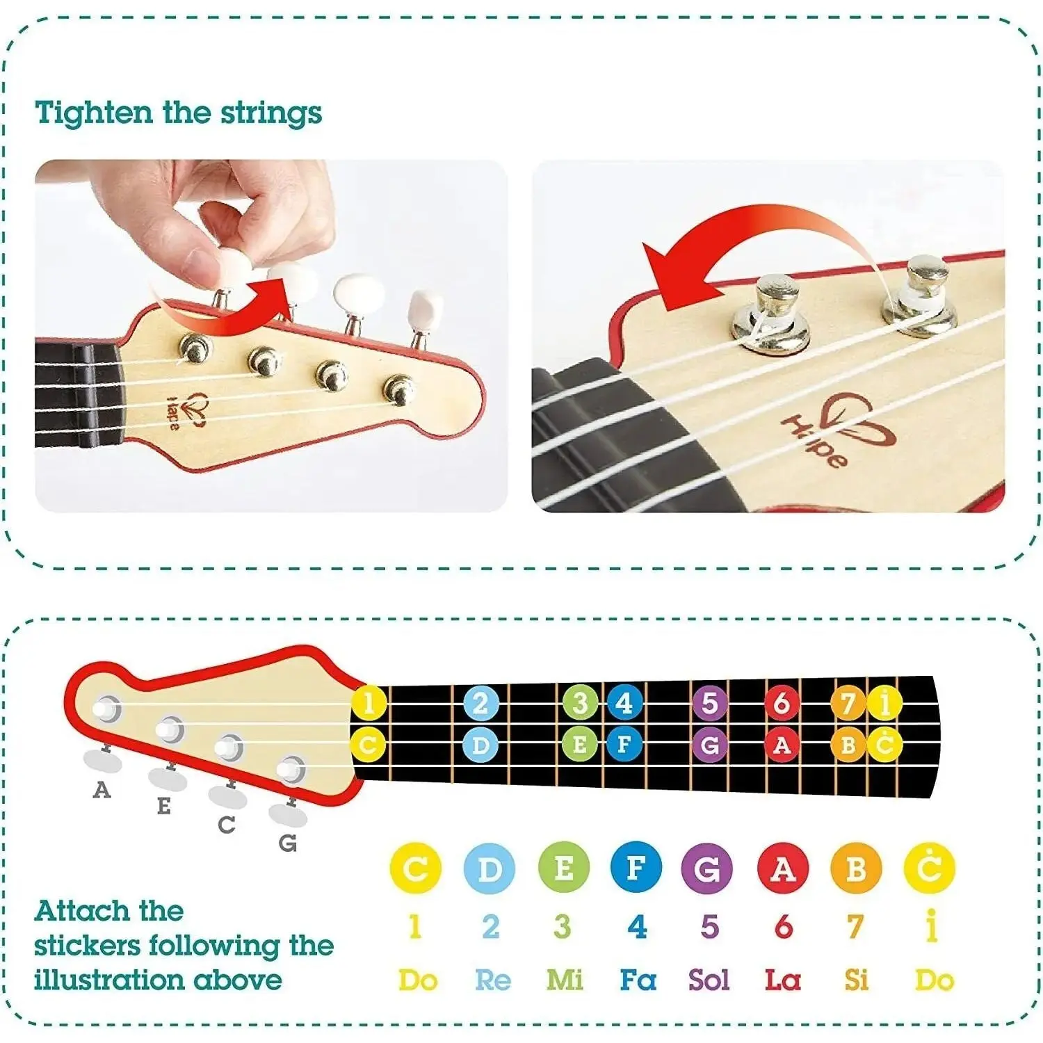 Hape Learn with Lights Electronic Ukulele - Image 6