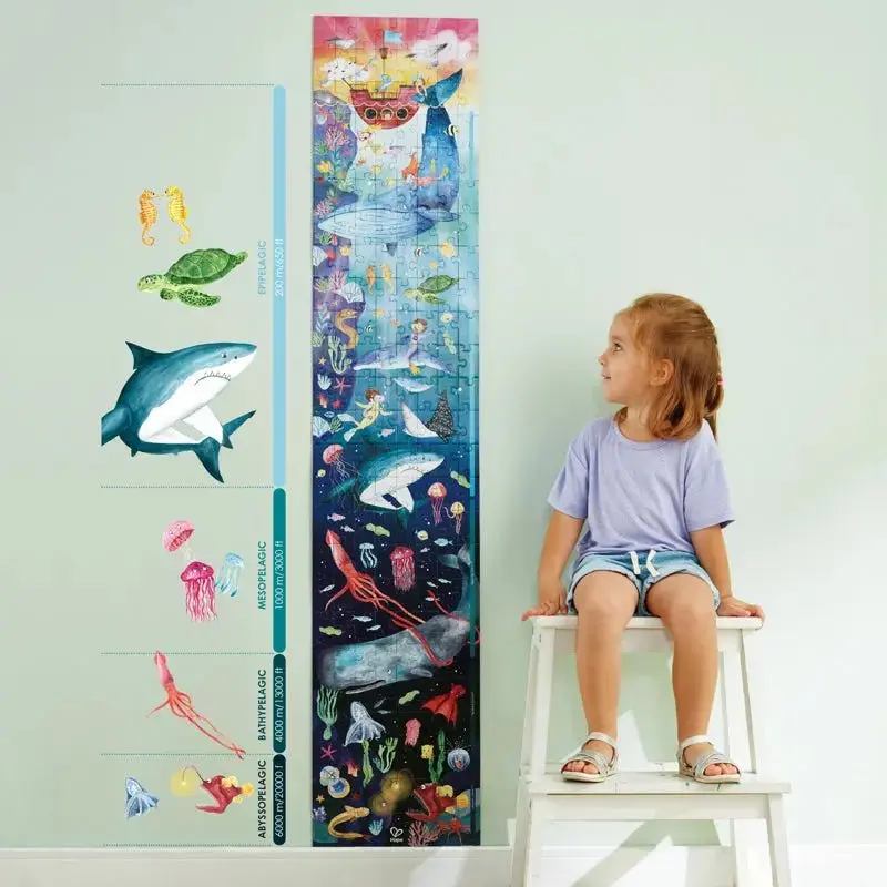 Hape Ocean Life Puzzle 200 Pieces Colorful Giant long puzzle - Image 4