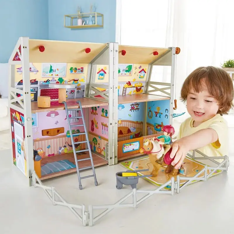 Hape Pony Ranch Barn Stable Club Playset Doll House - Image 4