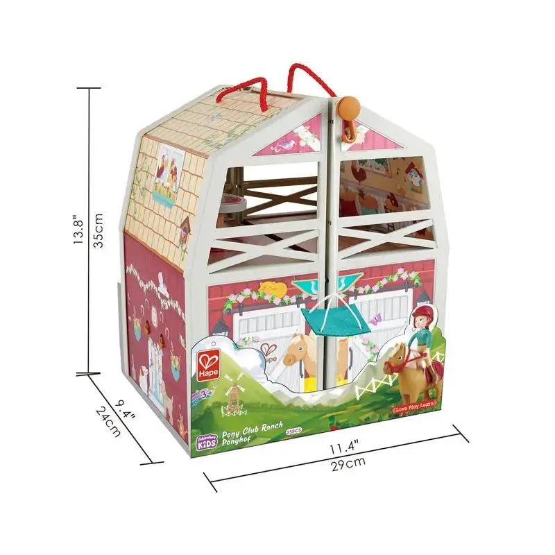 Hape Pony Ranch Barn Stable Club Playset Doll House - Image 5