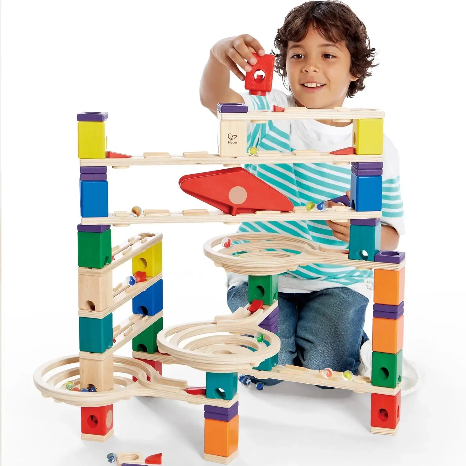 Hape Quadrilla Vertigo Wooden Marble Run Blocks - Image 3