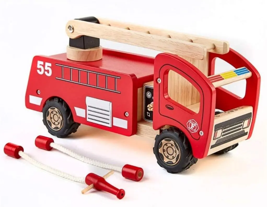 PINToy Wooden Fire Engine - Small - Image 3