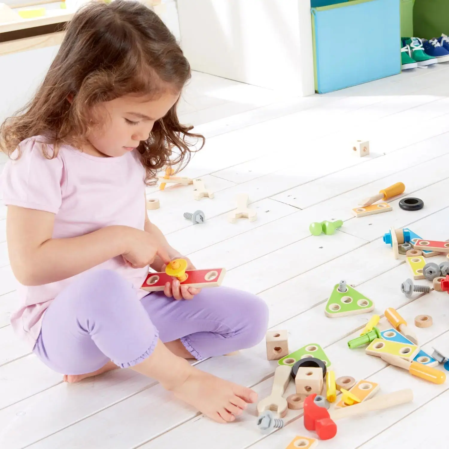 Hape Fix It Kid's Wooden Tool Box and Accessory Play Set - Image 3
