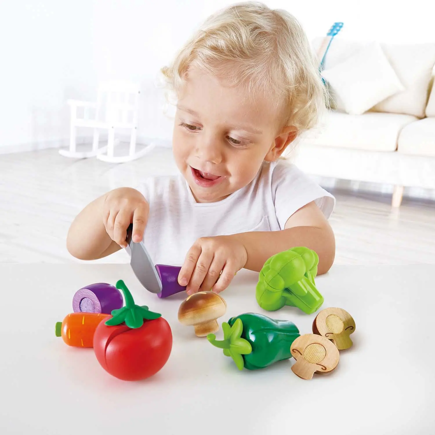 Hape Garden Vegetables | Wooden Cooking Accessories for Kids, Pretend Play Food - Image 3