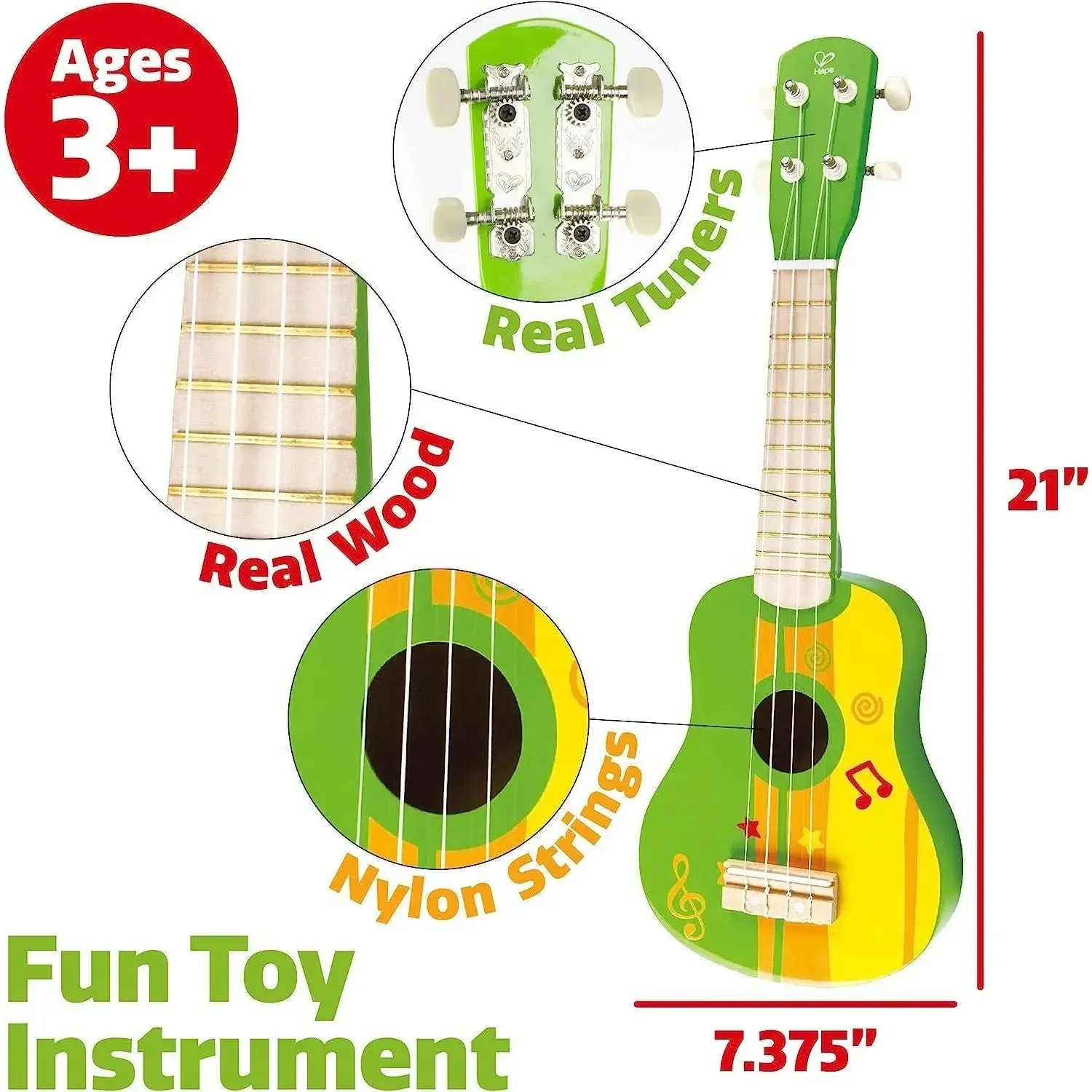 Hape Green Unisex Ukulele - Image 2
