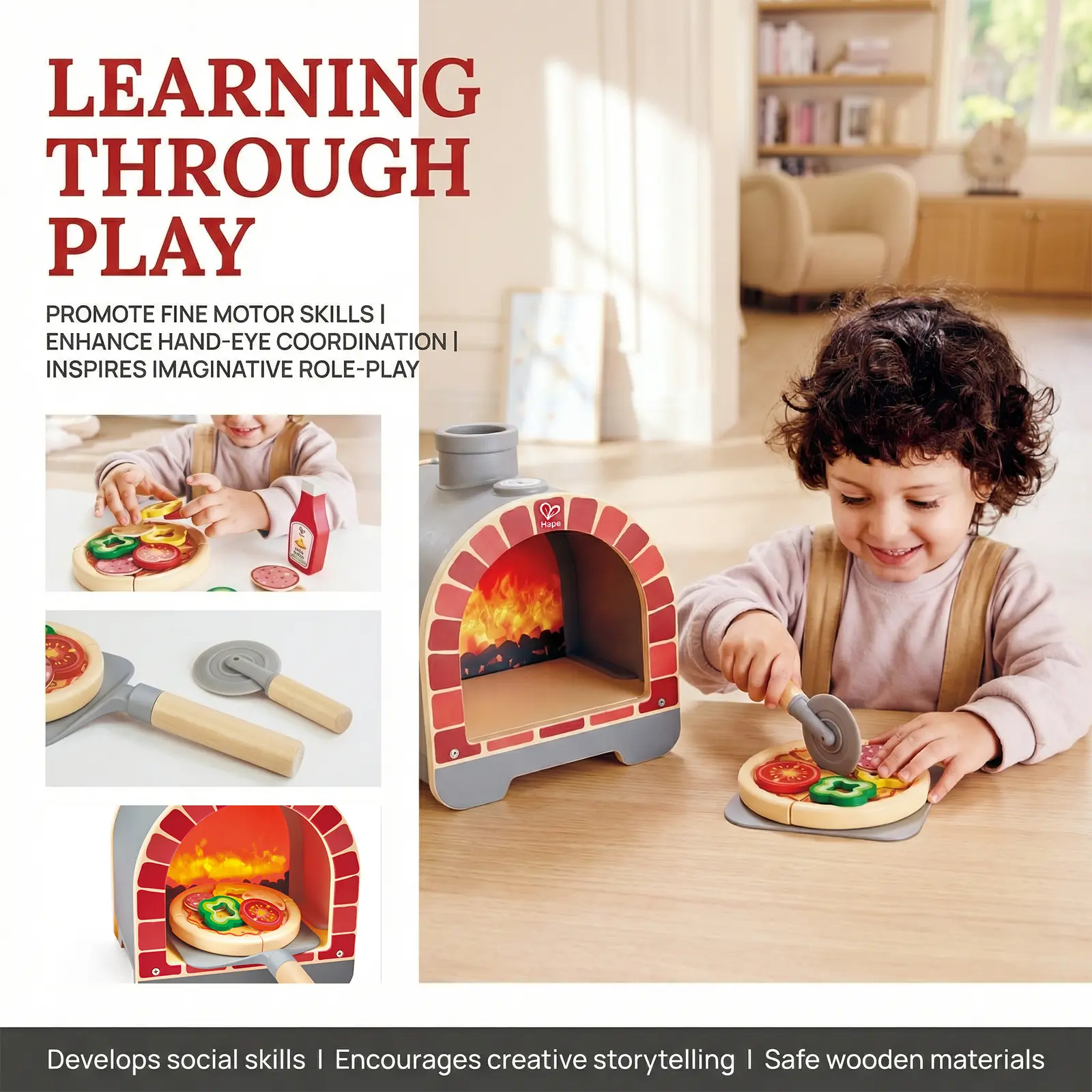 Hape Light & Sizzle Pizza Oven Set - Image 7