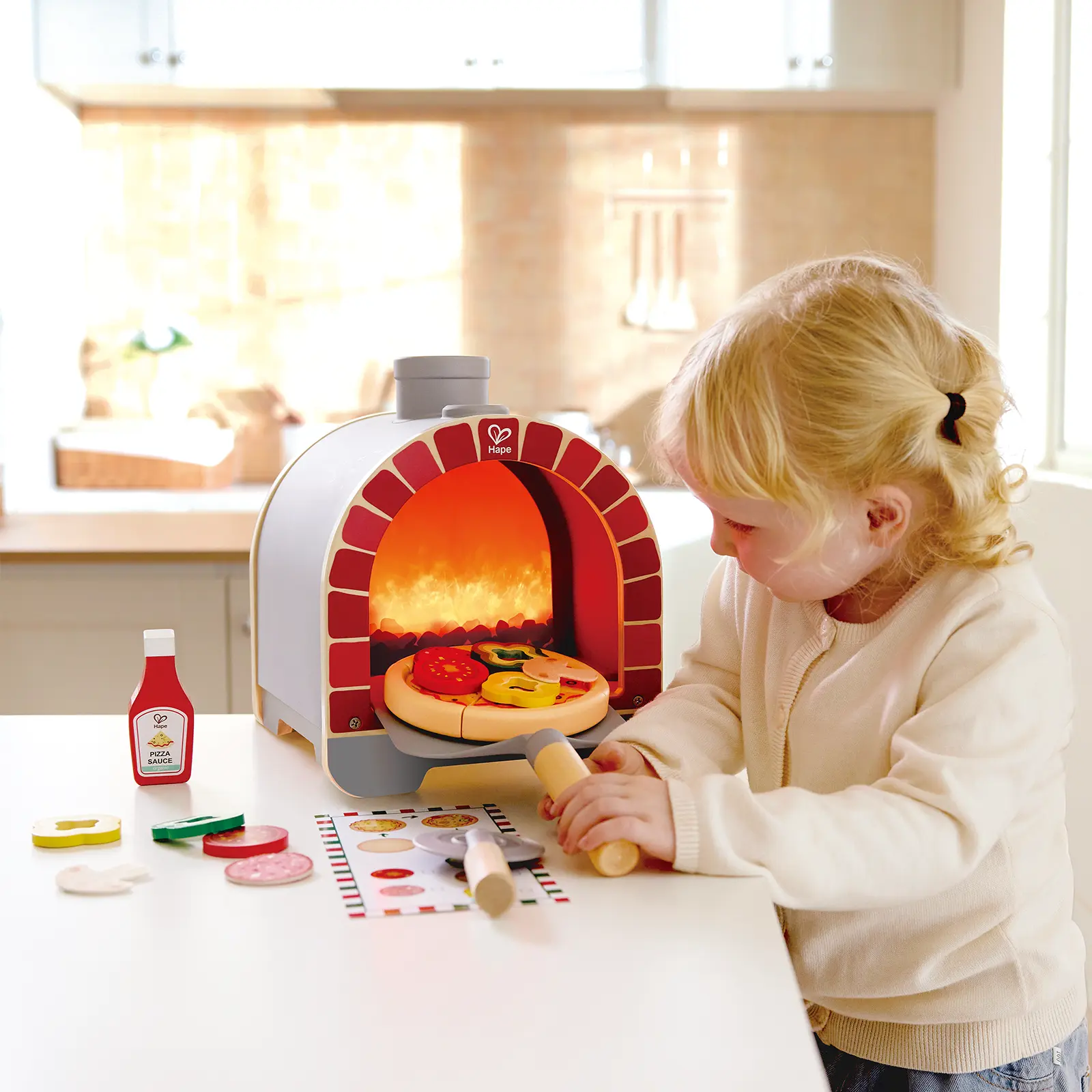 Hape Light & Sizzle Pizza Oven Set - Image 8