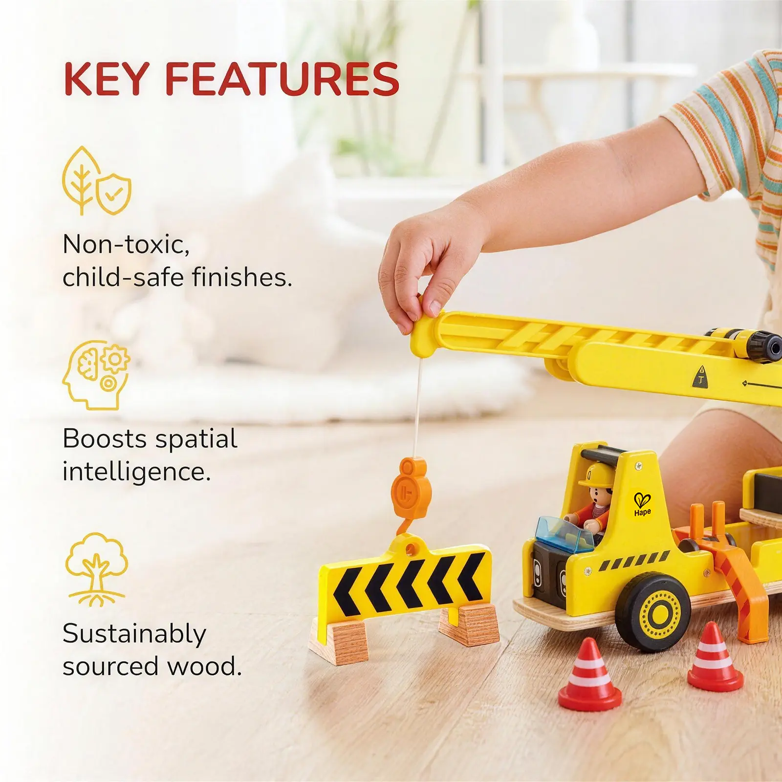 Hape Mobile Crane & Construction Set - Image 5