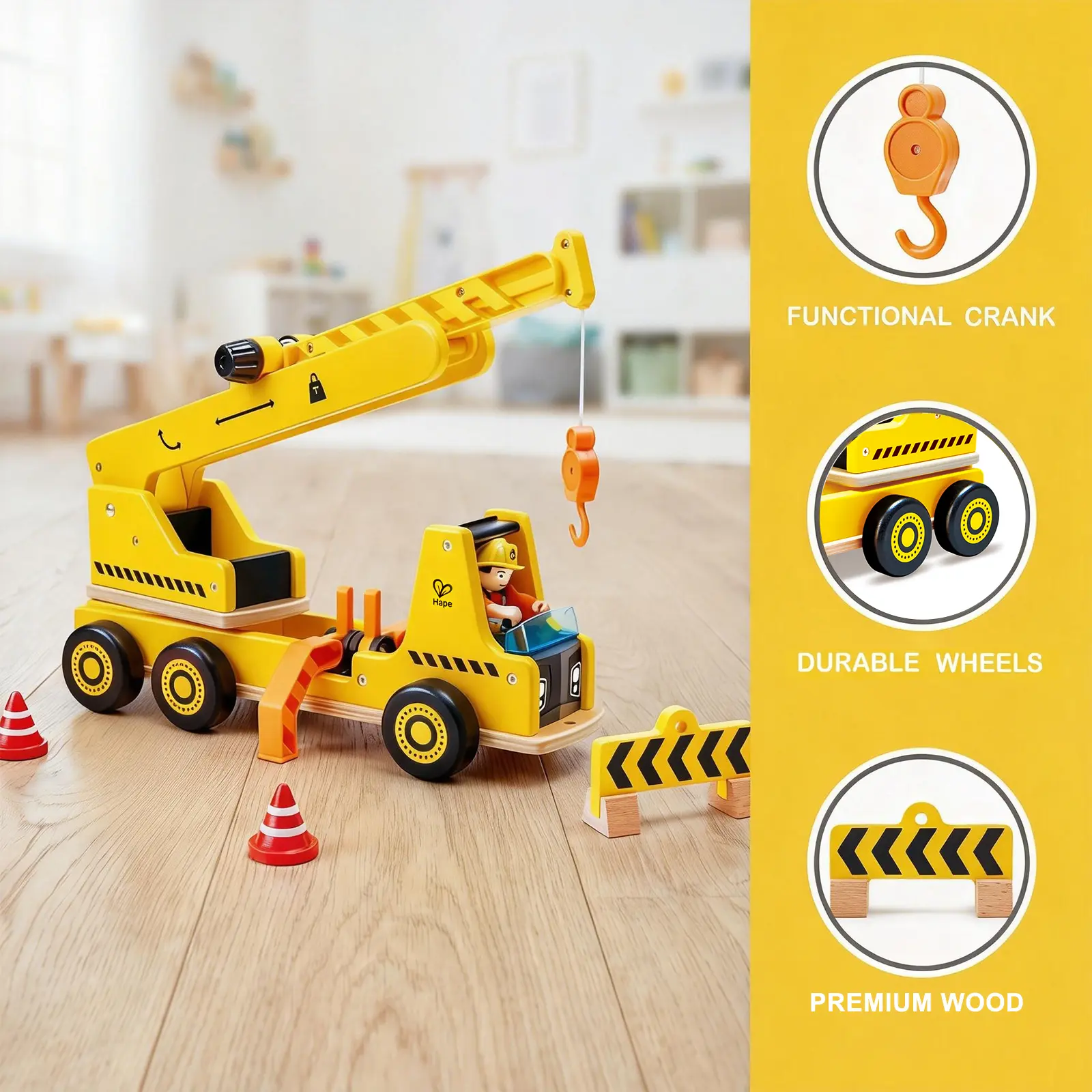 Hape Mobile Crane & Construction Set - Image 6
