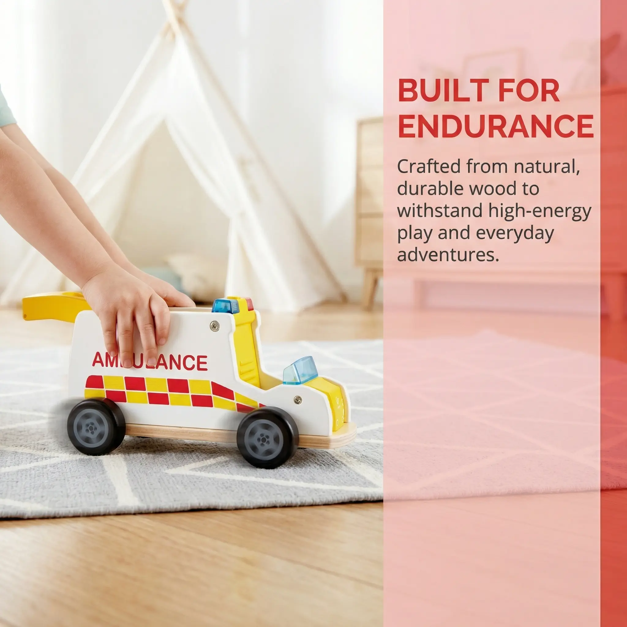 Hape Rapid Response Toy Ambulance - Image 2