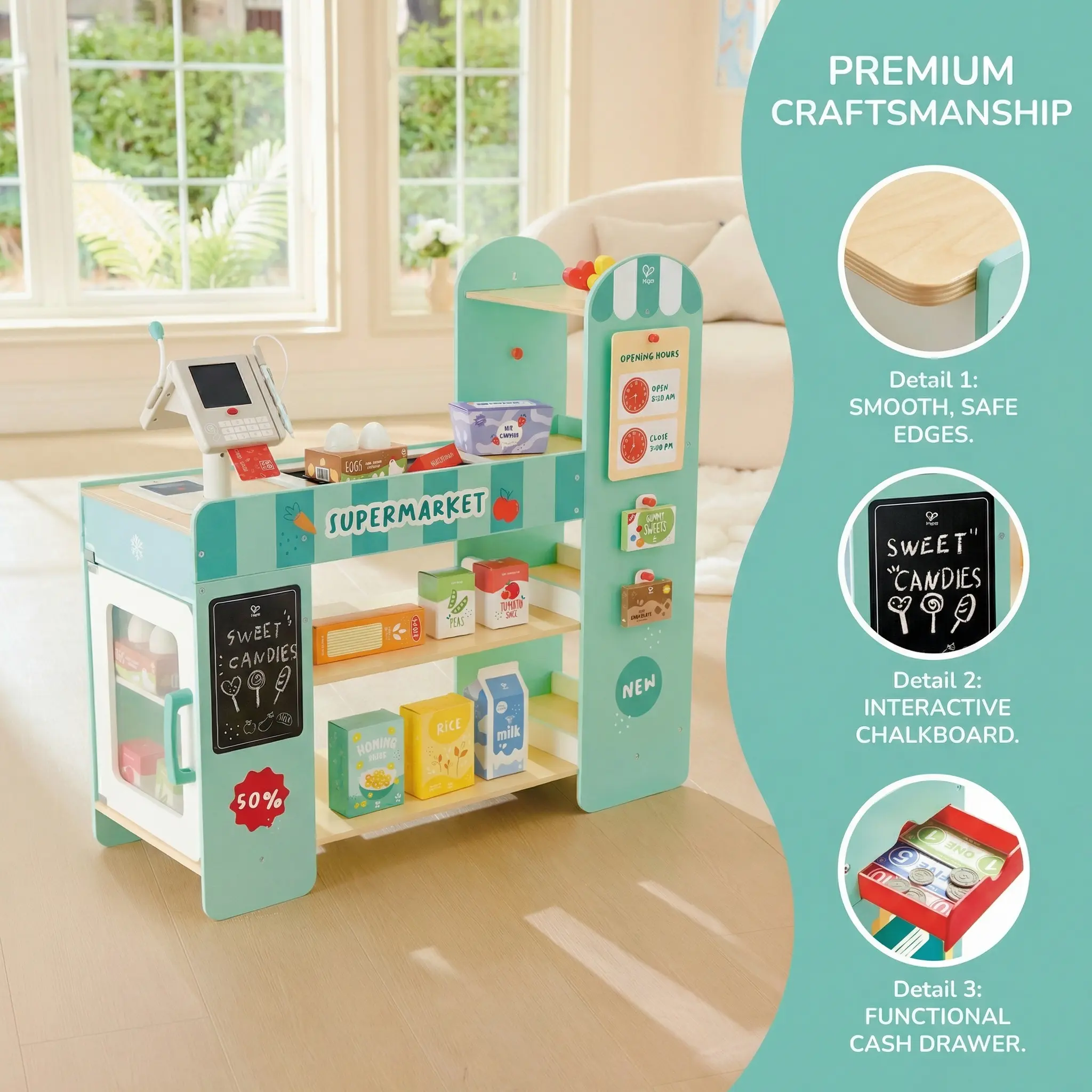 Hape Smart & Wooden Supermarket - Image 2