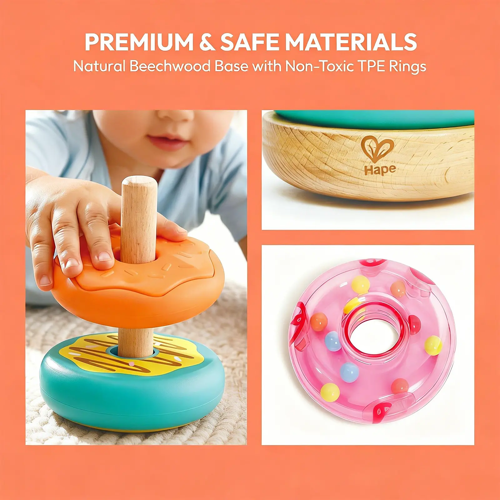 Hape Stacking Donut Toy - Image 2