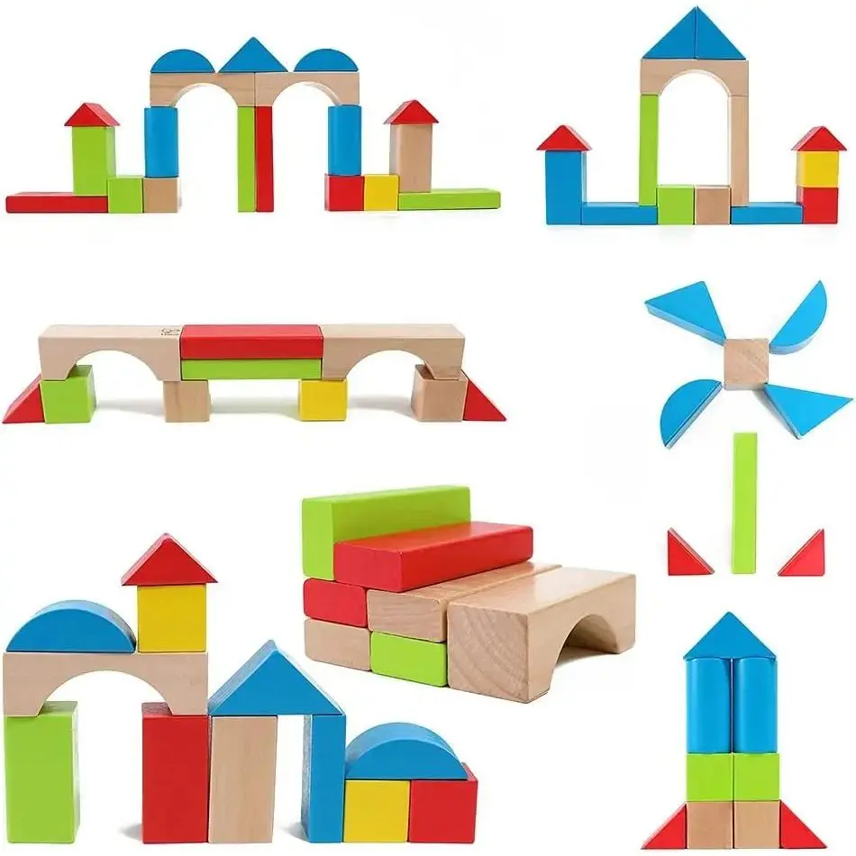 Hape Maple Wood Kids Building Blocks - Image 5