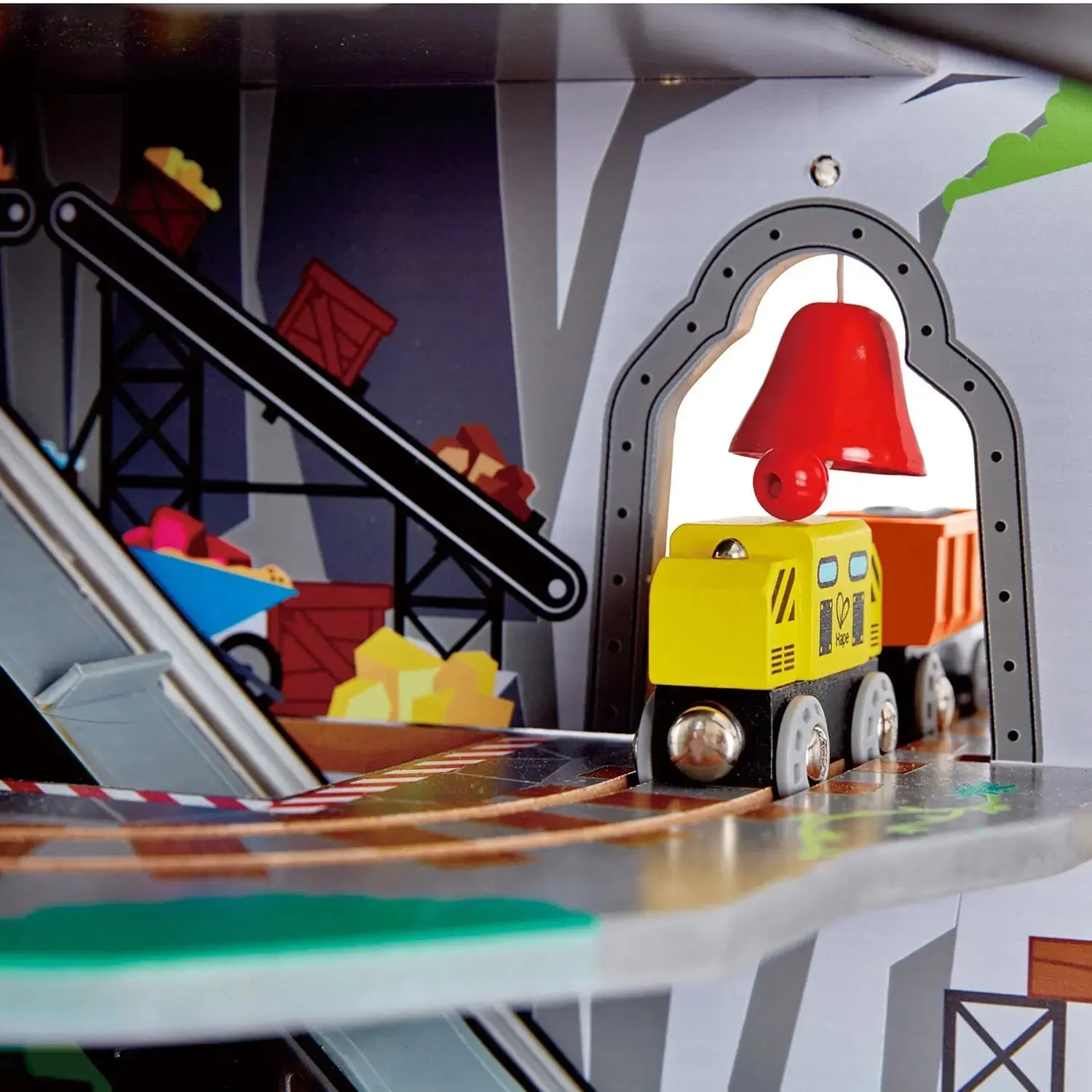 Hape Kids Wooden Railway Mighty Mountain Mine Set - Image 8
