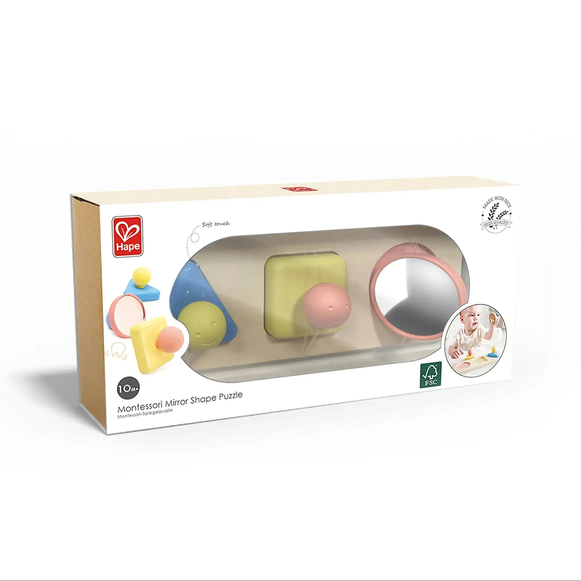 Hape Montessori Mirror Shape Puzzle | Educational Sensory Toy With Color Effects For Babies Ages 10+ Months - Image 6