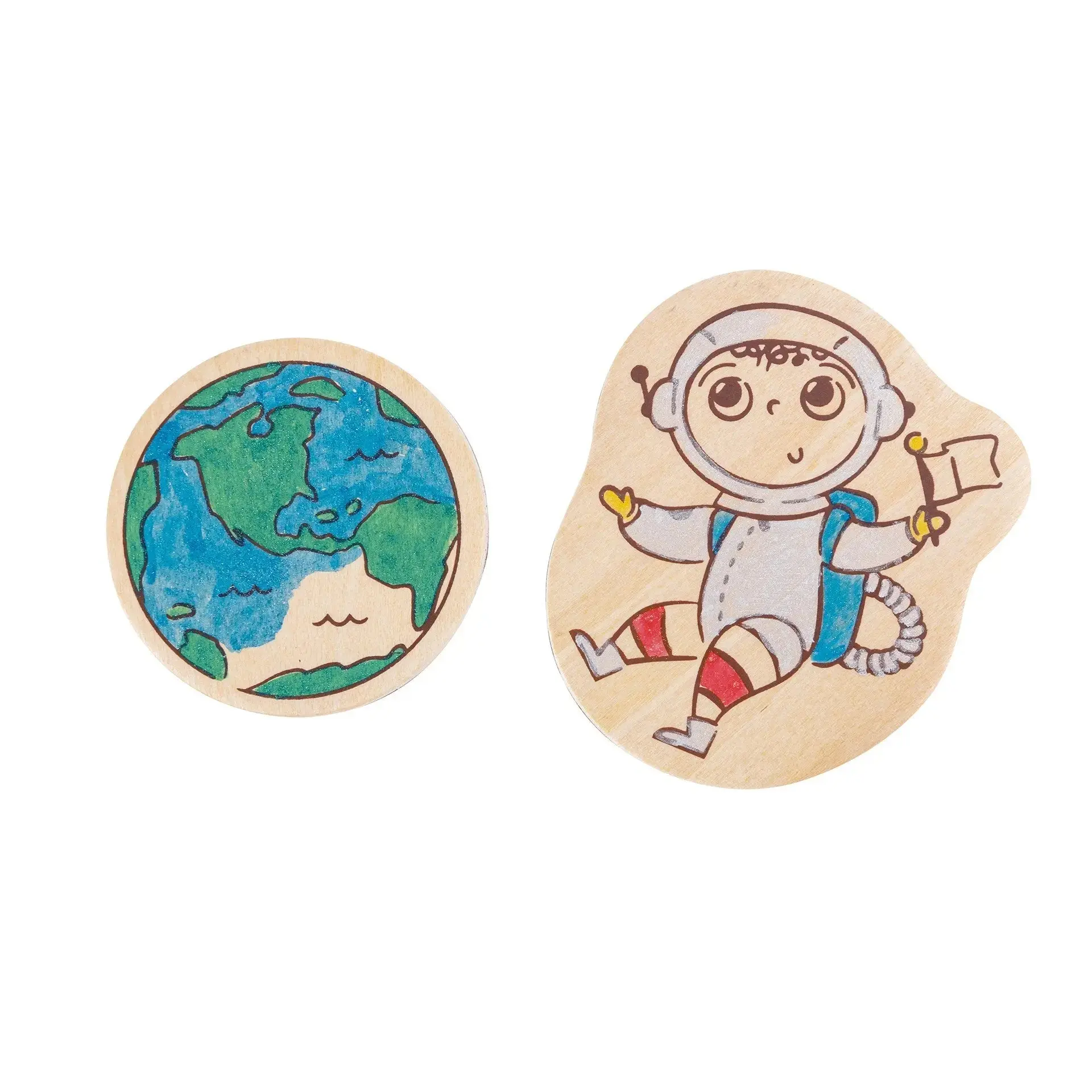 Hape Mars Life DIY Magnets | Make-Your-Own Magnet Art Set With Wooden Magnets and Glitter Markers - Image 6
