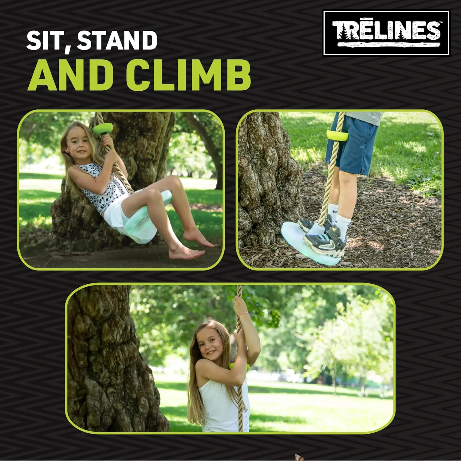 Trelines LED Climbing Rope Swing 6ft, Maximum Weight Recommendation 500 lbs - Image 3