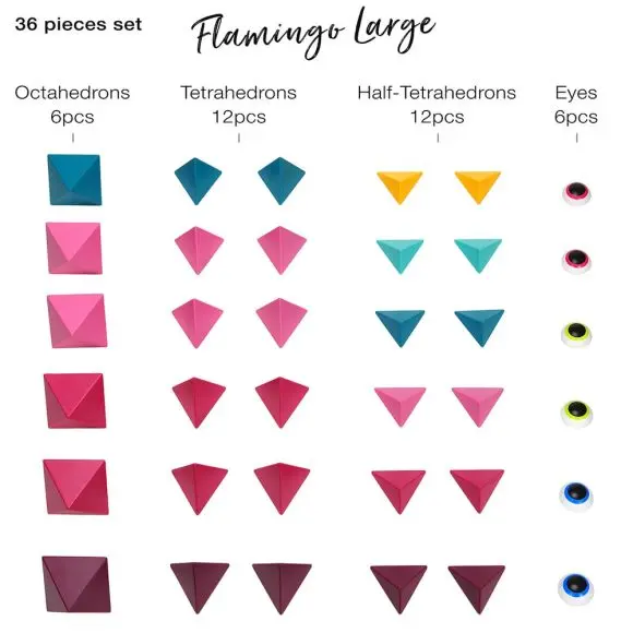 Trido Flamingo Magnetic Art 3D Shapes Large 36-Piece - Image 4