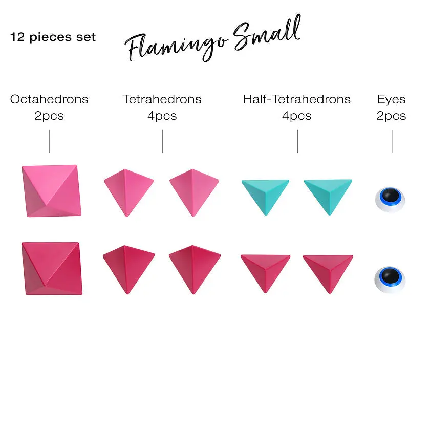 Trido Flamingo Magnetic Art 3D Shapes Small 12-Piece - Image 4
