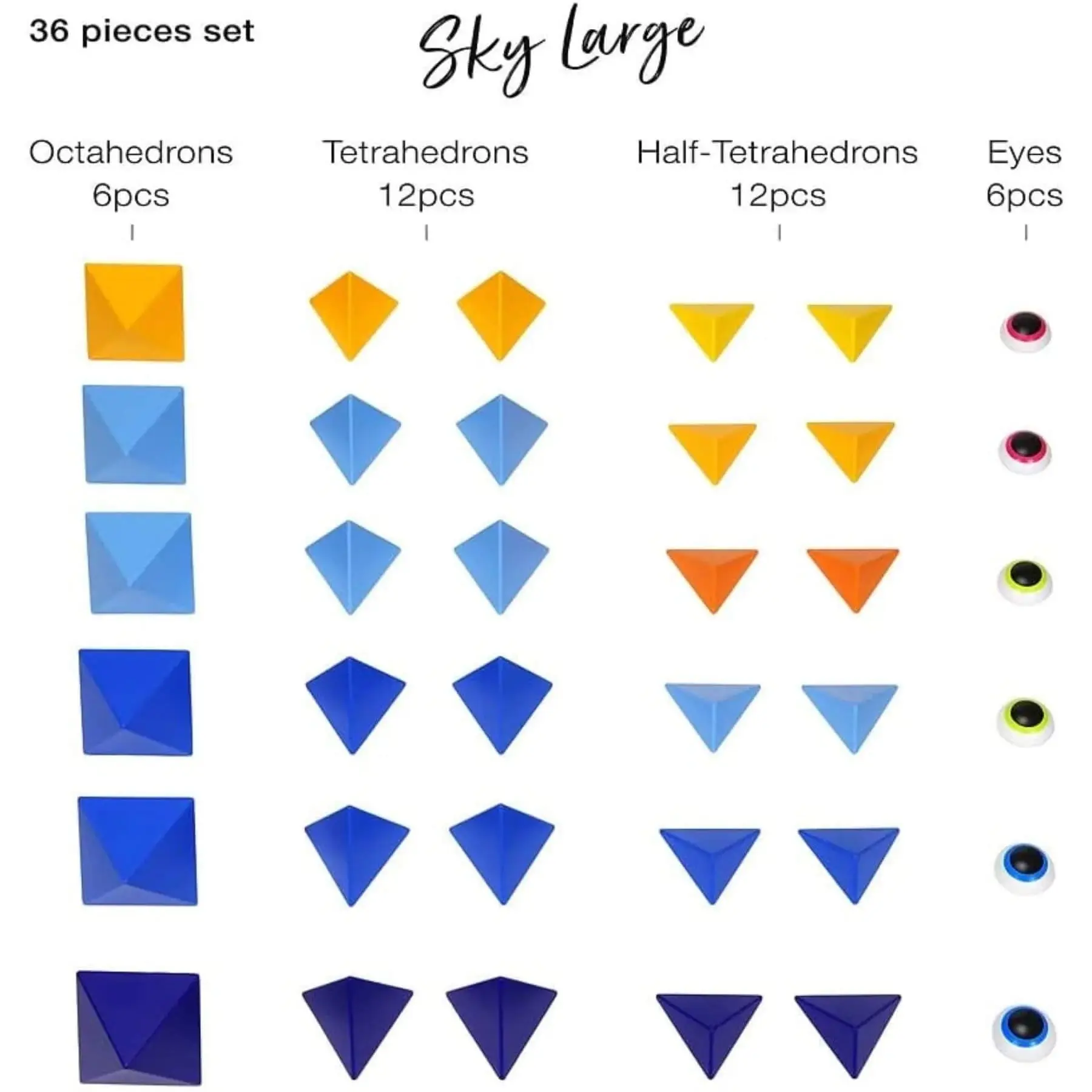 Trido Sky Magnetic Art 3D Shapes Large 36-Piece - Image 4
