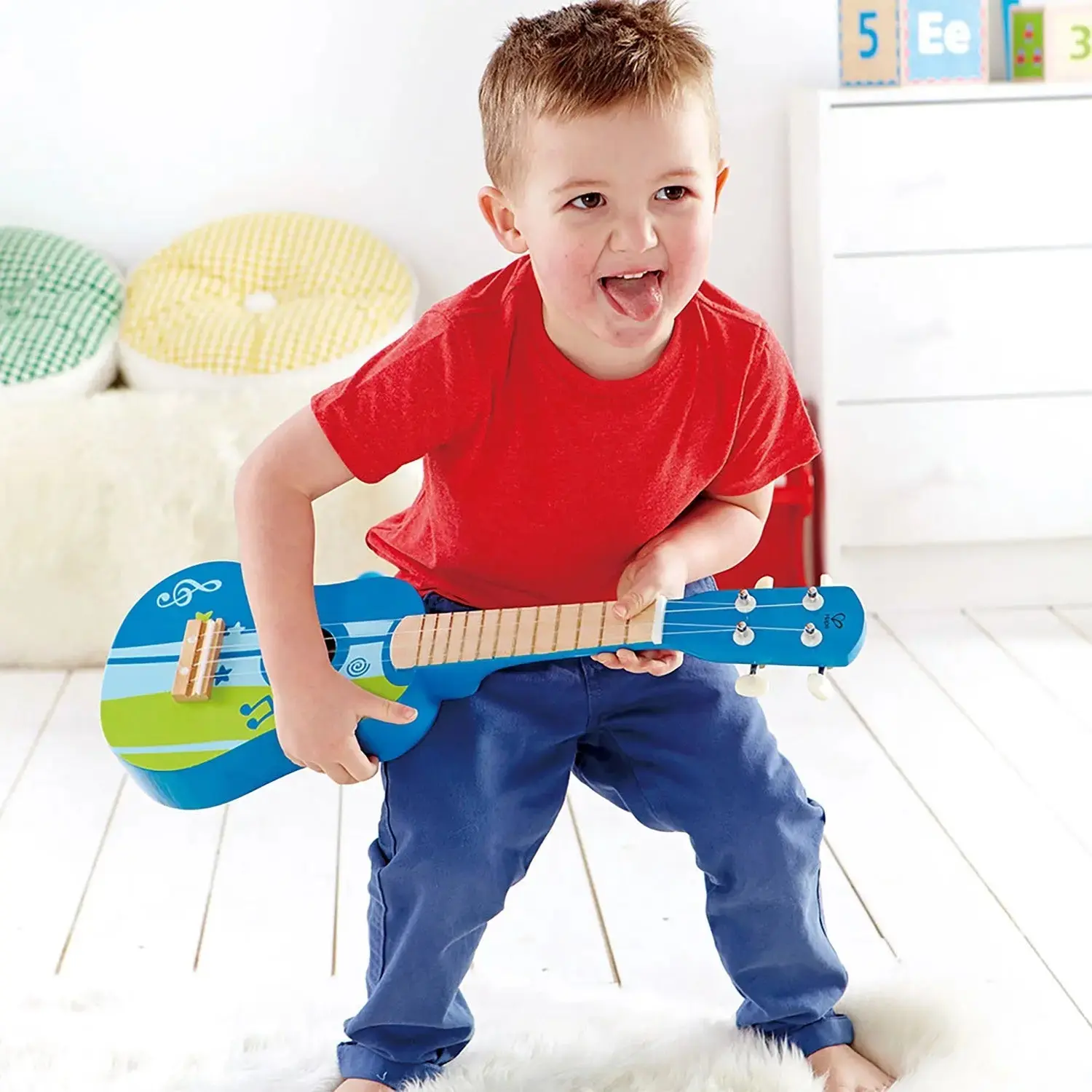 Hape Kid's Wooden Toy Ukulele - Image 3