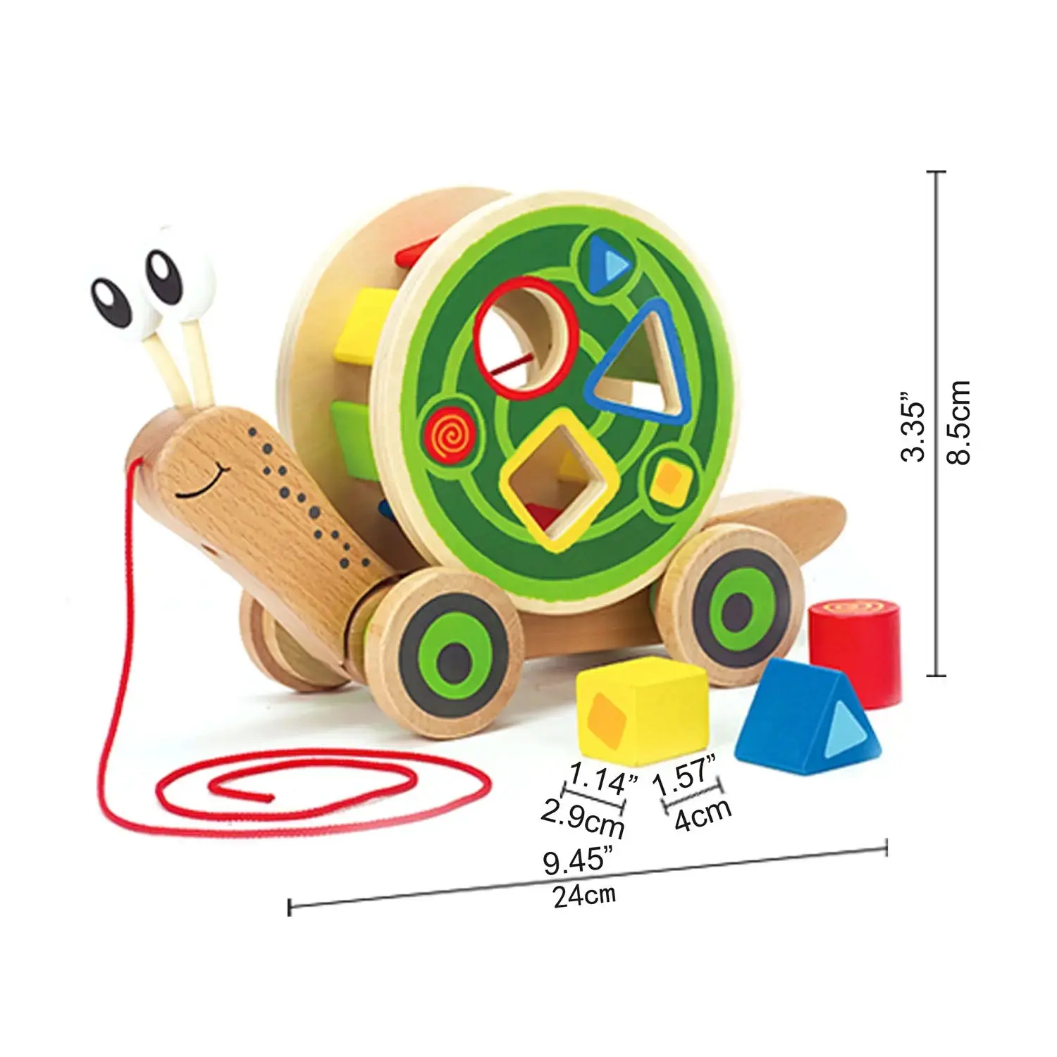 Hape Walk-A-Long Snail Toddler Wooden Pull Toy - Image 4
